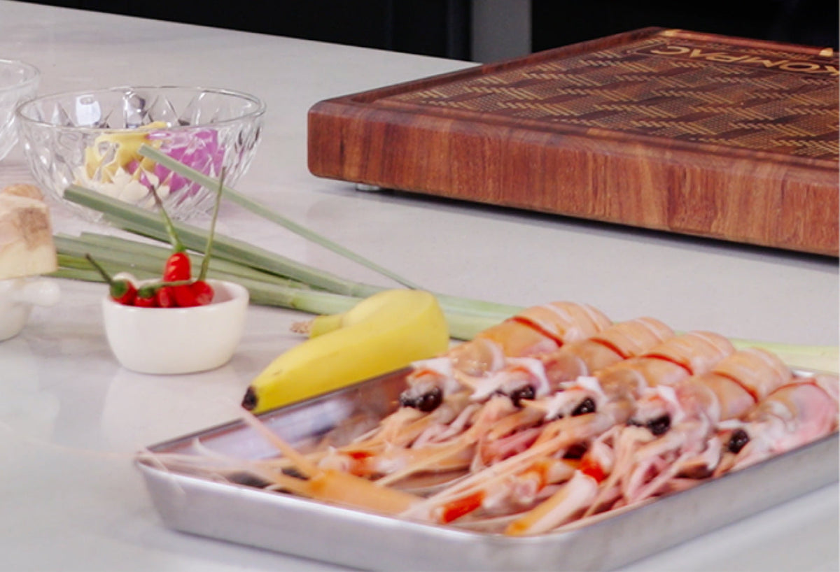 Char-grilled NZ Langoustines with Thai Yellow Curry